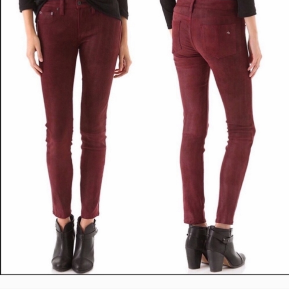 Rag and Bone burgundy skinny zipper capris size 26 - Picture 2 of 8